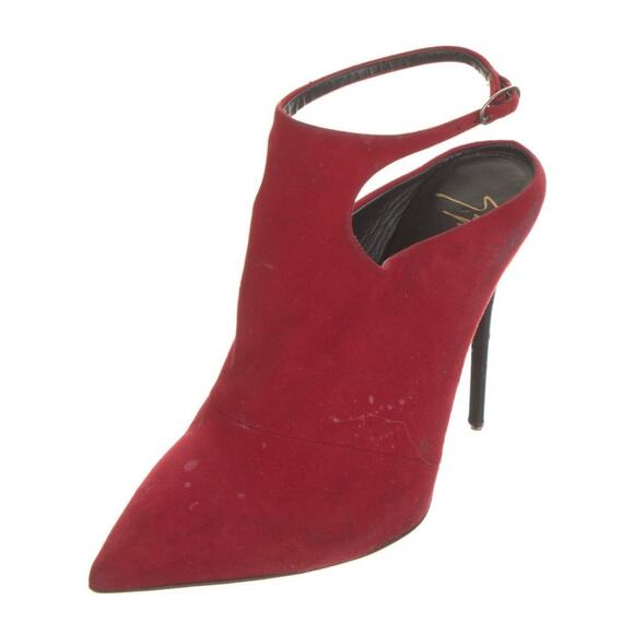 Giuseppe Zanotti Red Suede Leather High Heel Shoes Ankle Booties EU 38.5 - Picture 2 of 5